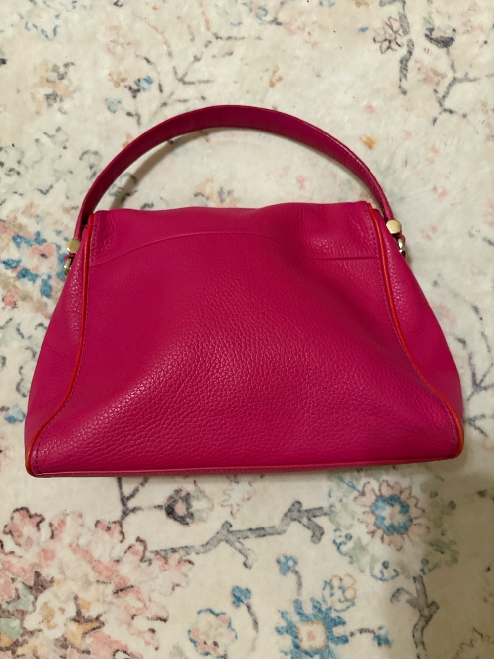 kate spade Hot Pink Pebbled Leather Crossbody with Tassel. Medium size - Picture 4 of 9